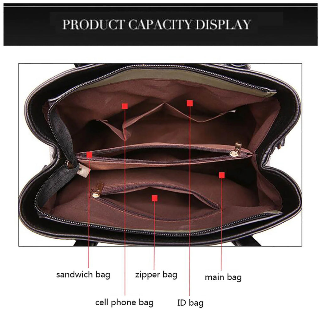Handbags for Women,Purses and Handbag Ladies PU Leather Top Handle Satchel Shoulder Tote Crossbody Bag Black Bags