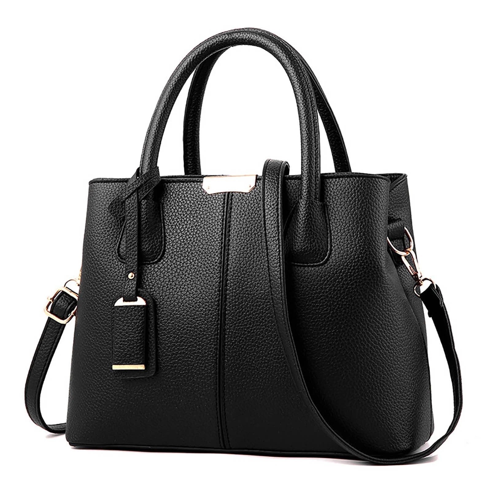 Handbags for Women,Purses and Handbag Ladies PU Leather Top Handle Satchel Shoulder Tote Crossbody Bag Black Bags