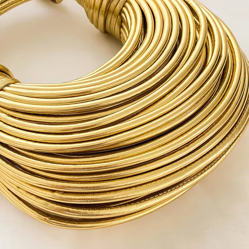 MOODS Luxury Evening Purses for Women Golden Noodle Knot Design Dinner Party Clutch Bag 2023 Luxury Designer Purses and Handbags